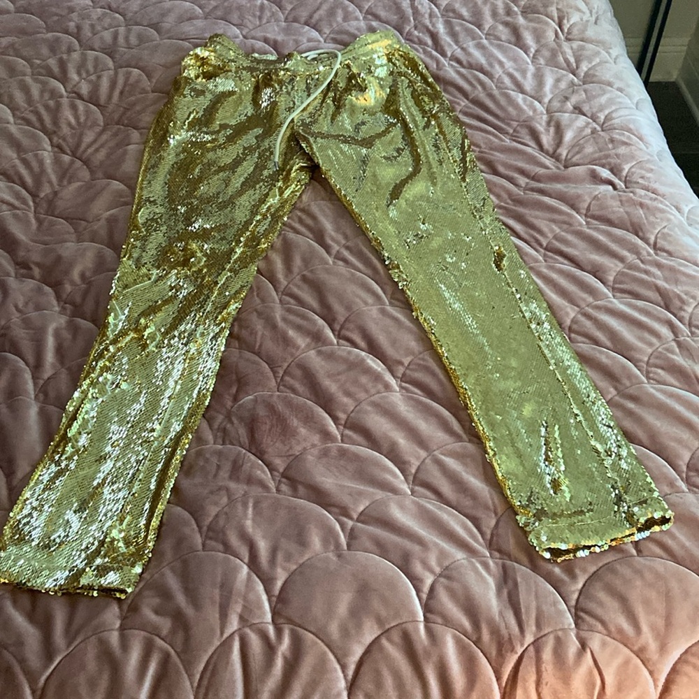 Berek Gold Sequin Lined Pant